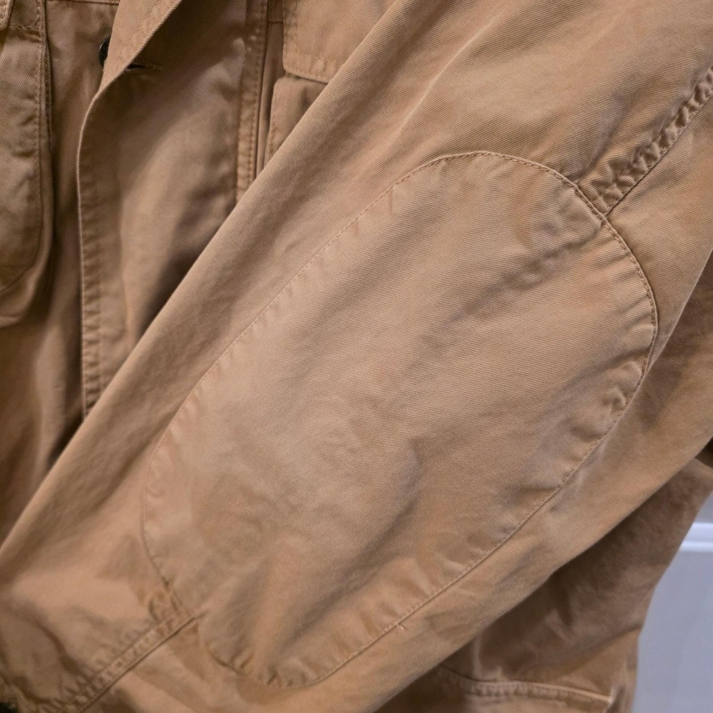 Vtg BARBOUR Men's L Washed Twill Trooper Field Jacket Tan Rugged Preppy‎ Utility - Picture 12 of 14